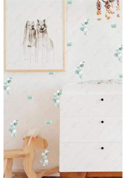 Okaliptüs Soft Yapraklar Dekoratif Duvar Sticker modelleri