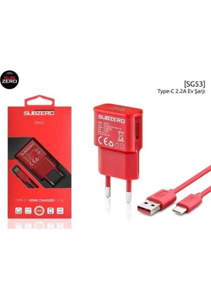 SG53 2.2A Type-C Şarj Cihazı Ev Tipi Mavi
