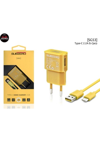 SG53 2.2A Type-C Şarj Cihazı Ev Tipi Mavi