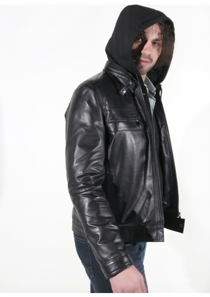 Deri Delta Model Erkek Siyah Hakiki Deri Ceket fırsatları