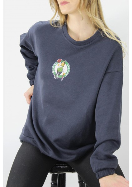 Baskılı Üç Iplik Sweat Lacivert - DL420.1266.2