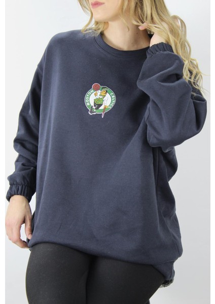 Baskılı Üç Iplik Sweat Lacivert - DL420.1266.2 fiyatları
