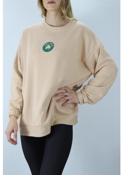 Baskılı Üç Iplik Sweat Vizon - DL420.1276.1