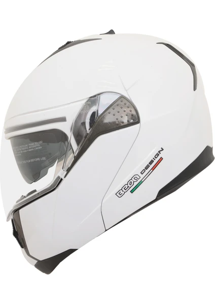 B700 Çene Açılır Kask Beyaz