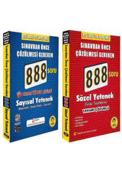 Dgs-Kpss-Ales 888 Sayısal Soru + 888 Sözel Soru Tekrar Seti-Tasarı Yayınları