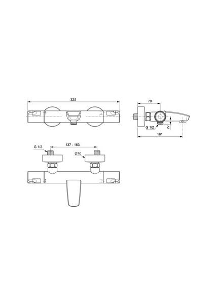 Ceratherm T50 Termostatik Banyo Bataryası A7223AA