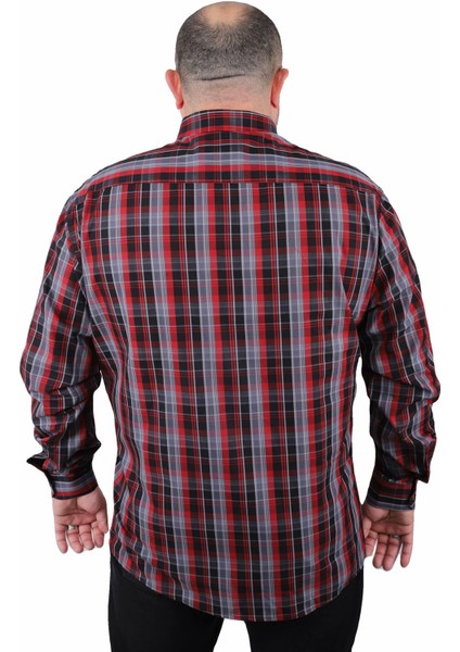Büyük Beden Erkek Gömlek Estacional 23373 Bordo modelleri