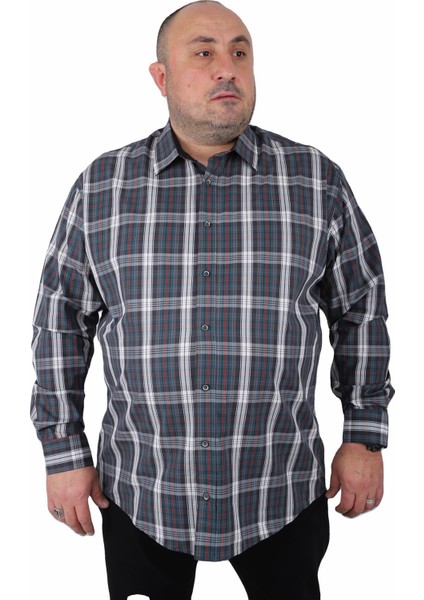 Büyük Beden Erkek Gömlek Line Square 23367 Neftı