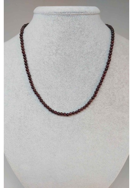 Lal (Granat) (Garnet) Taşı 4-4.5mm Aralığı Kolye (Sabit Klipsli)