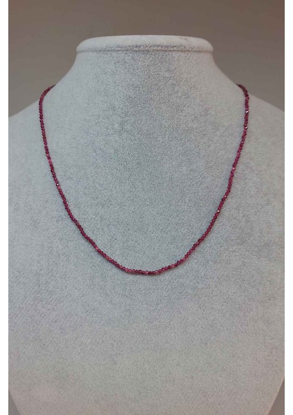 Lal (Garnet - Granat ) Taşı 2mm Kolye (Sabit Klipsli)