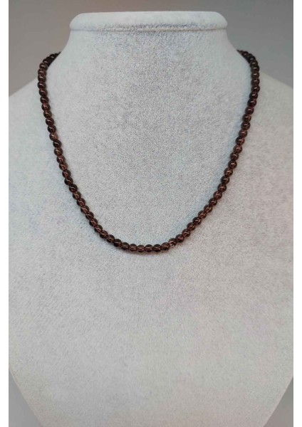 Dumanlı Kuvars Taşı 4mm Kolye (Sabit Klipsli)