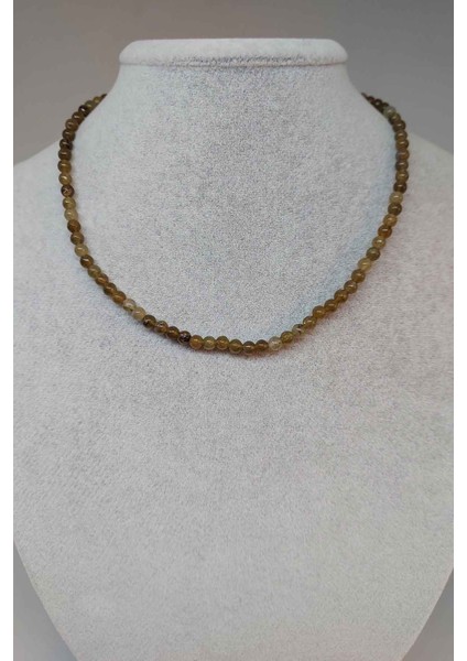 Labradorit Taşı 4mm Kolye (SABİT KLİPSLİ)
