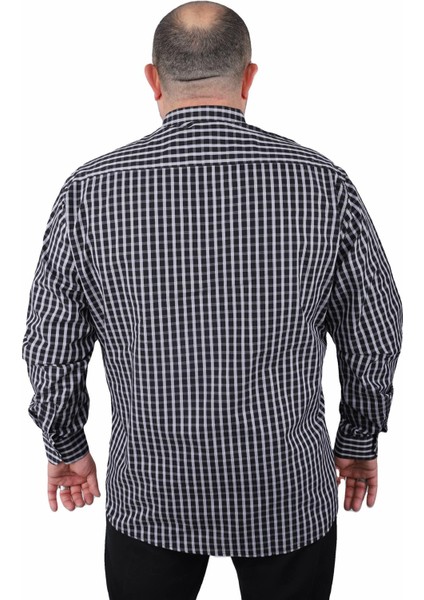 Büyük Beden Erkek Black Square Gömlek 23363 Siyah modelleri