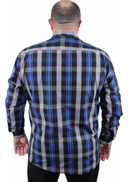 Büyük Beden Erkek Gömlek Viento 23369 Saks modelleri