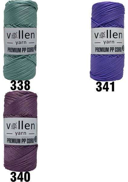 Vollen Yarn 600M Polyester Makrome Ipi, Supla Ipi, Çanta Ipi, Bileklik IPI,MAKRAME,1.5MM-400GR