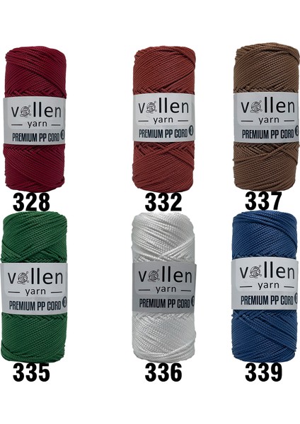 Vollen Yarn 600M Polyester Makrome Ipi, Supla Ipi, Çanta Ipi, Bileklik IPI,MAKRAME,1.5MM-400GR