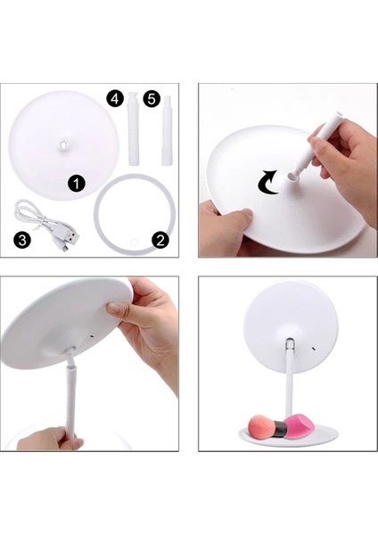 Dokunmatik LED Işıklı USB Şarjlı Makyaj Aynası modelleri