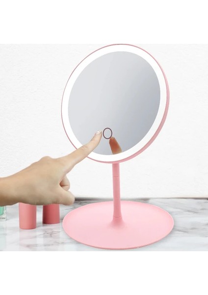 Dokunmatik LED Işıklı USB Şarjlı Makyaj Aynası