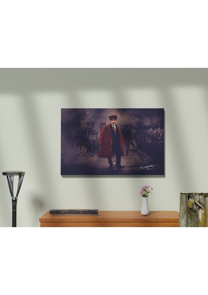 Bir Ulusun Yeniden Doğuşu: Mustafa Kemal Atatürk Dekoratif Yatay Kanvas Tablo fırsatları