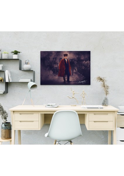 Bir Ulusun Yeniden Doğuşu: Mustafa Kemal Atatürk Dekoratif Yatay Kanvas Tablo indirimleri