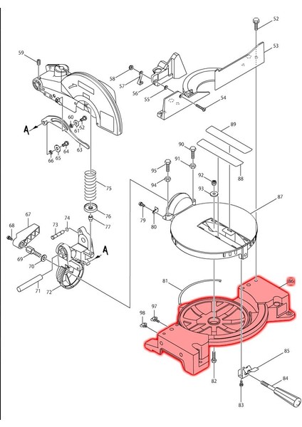 Makita LS1040N Alt Tabla Ürün Kodu 154558-2