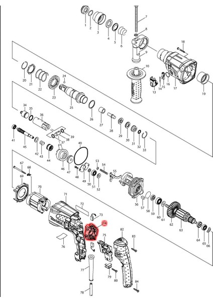 Makita HR2460 Kömür Yatağı Ürün Kodu 638500-6