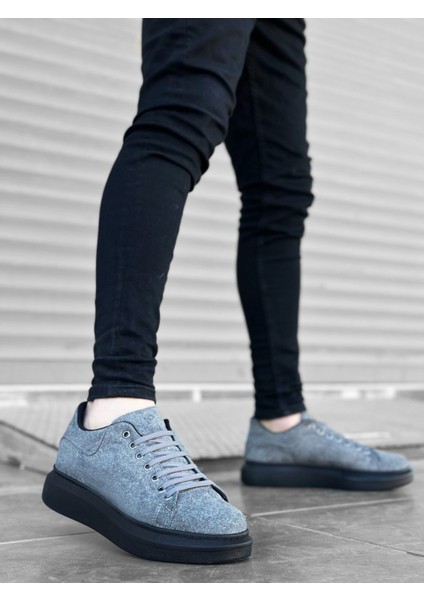 BA0547 Boa Kalın Yüksek Taban Gri Siyah Süet Bağcıklı Spor Erkek Ayakkabı fiyatları