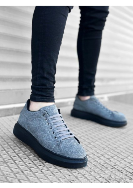 BA0547 Boa Kalın Yüksek Taban Gri Siyah Süet Bağcıklı Spor Erkek Ayakkabı modelleri