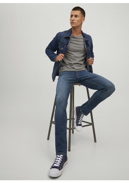 Normal Bel Slim Straight Mavi Erkek Denim Pantolon 12244787_JJITIM Jjıfox Jos 547 50SP