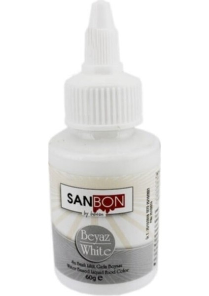 Su Bazlı Likit Sıvı Gıda Boyası 60 gr Beyaz