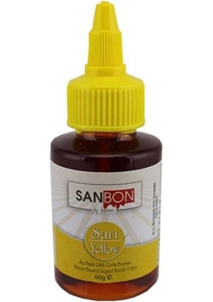 Su Bazlı Likit Sıvı Gıda Boyası 60 gr Sarı