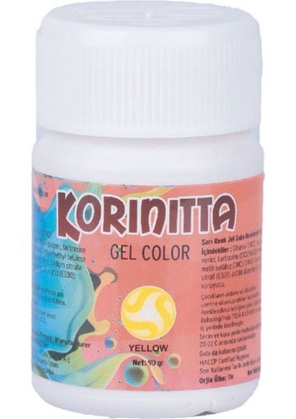 Jel Su Bazlı Gıda Boyası Sarı 90GR