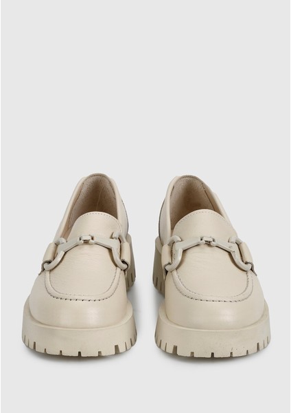 Bej Deri Kadın Ayakkabı modelleri