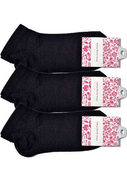 Siyah Kadın Bilek Çorap 3 Çift