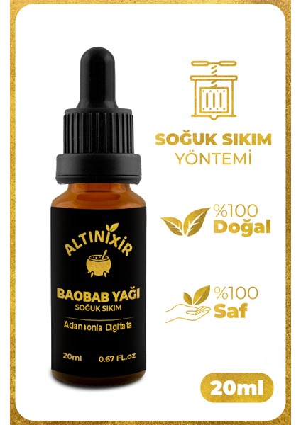 Baobab Yağı Soğuk Sıkım 20 ml