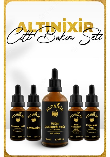 Cilt Bakım Seti (Üzüm, Avakado, İncir, Kuşburnu,E Vitamini)