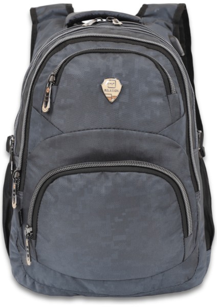 1550-2226 Unisex Anatomik Yarasa Sırt Okul Çantası - NKT01550-GRI-TEK Ebat fırsatları