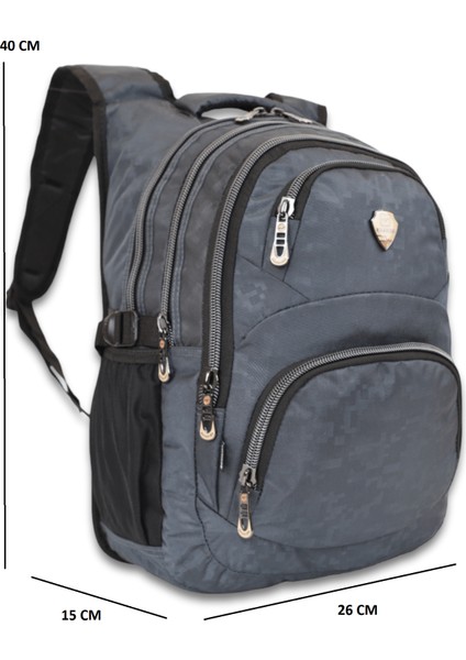 1550-2226 Unisex Anatomik Yarasa Sırt Okul Çantası - NKT01550-GRI-TEK Ebat indirimleri