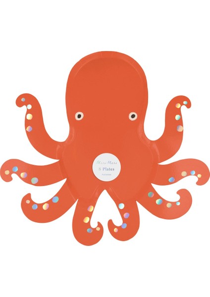 Meri Meri - Octopus Plates - Ahtapot Tabaklar - 8'li