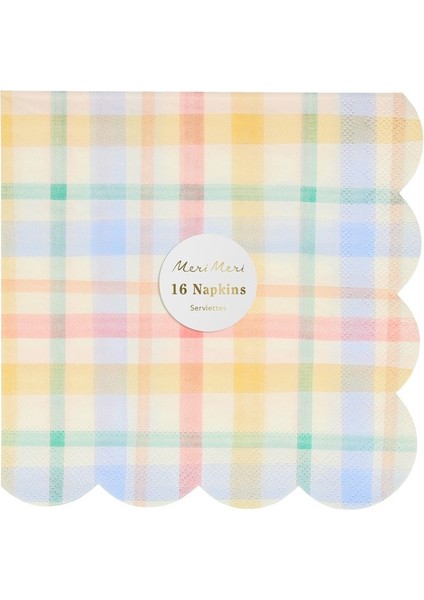 - Large Spring Plaid Napkins - Bahar Yeri Peçeteler - 16'lı