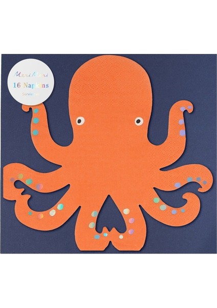 Meri Meri - Octopus Napkins - Ahtapot Peçeteler - 16'lı