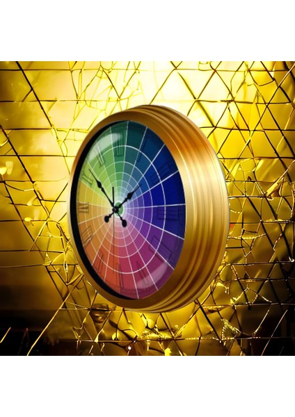 Gold Metal Çerçeveli Ofis Salon Mutfak Otel Duvar Saati 40 cm K1 fiyatları