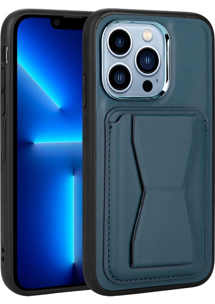 Apple Iphone 12 Pro Max Kılıf Kart Koymalı Standlı Suni Deri Memo Kapak