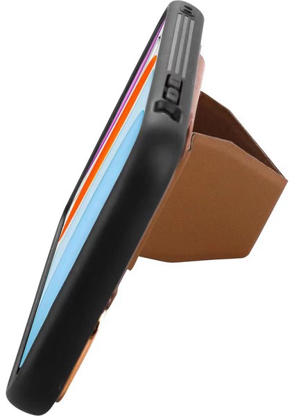 Apple Iphone 12 Pro Max Kılıf Kart Koymalı Standlı Suni Deri Memo Kapak