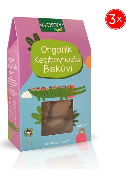 Kids Organik Keçiboynuzlu Bisküvi 55 gr 3'lü 8683347032778