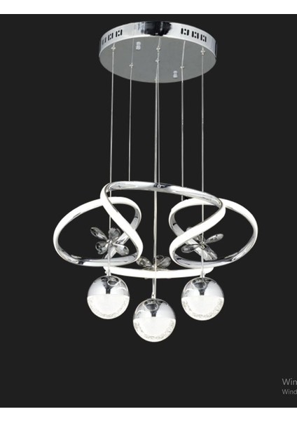 Tuğçe Kristal Gloplu LED Salon Avizesi