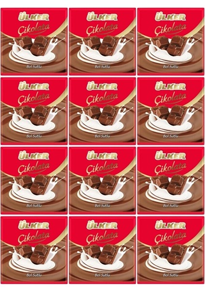 Bol Sütlü Kare Çikolata 60 G 12 Adet