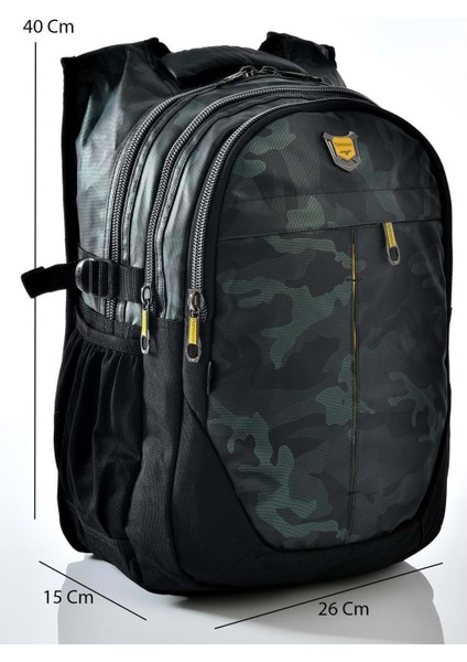 1553-2235 Unisex Anatomik Yarasa Sırt Okul Çantası - NKT01553-HAKI-TEK Ebat