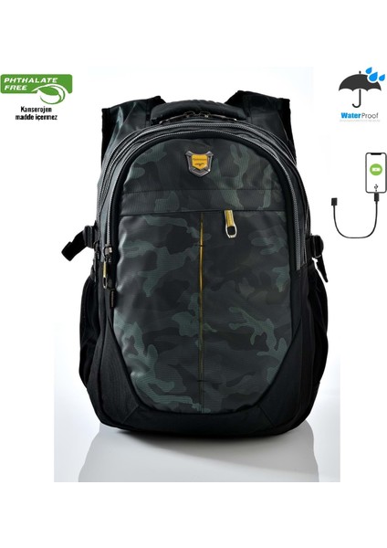 1553-2235 Unisex Anatomik Yarasa Sırt Okul Çantası - NKT01553-HAKI-TEK Ebat fiyatları