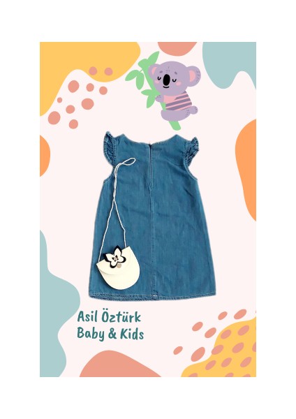 Kız Bebek Çocuk Köpekli Kot Salopet Elbise Jean Çanta Hediyeli Jile fiyatları